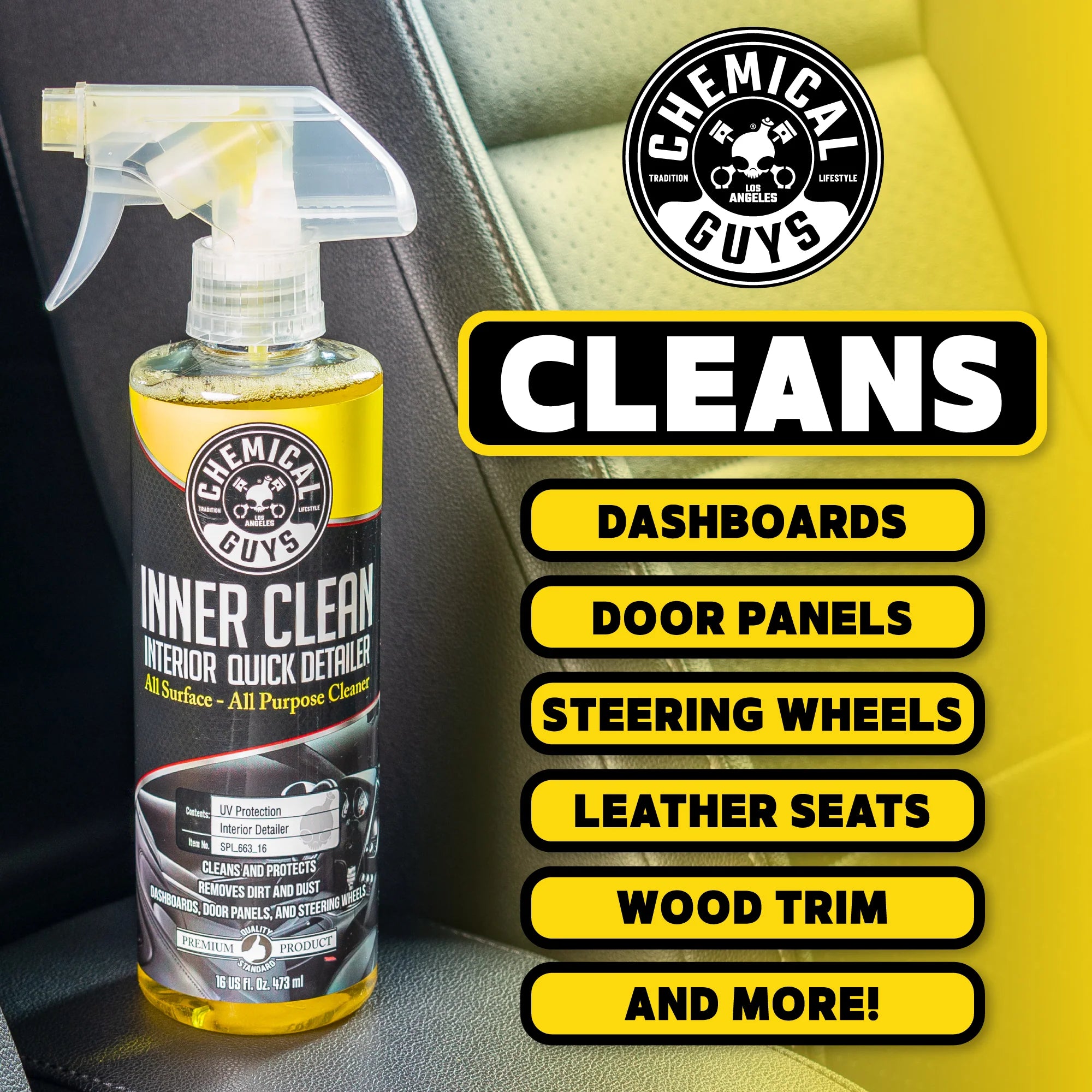 Chemical Guys Clean Inner Clean Interior Quick Detailer & Protectant - Image 11
