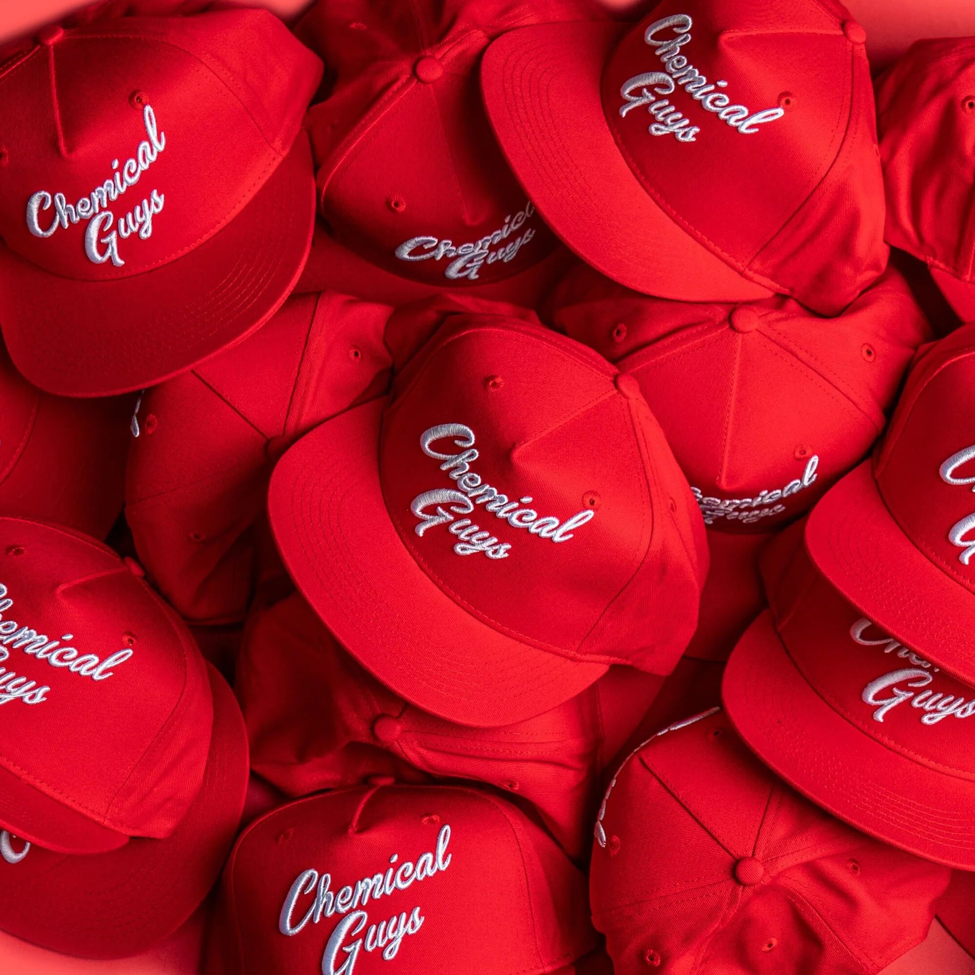 Chemical Guys Clean Snap-It-Back Red Script Hat - Image 13