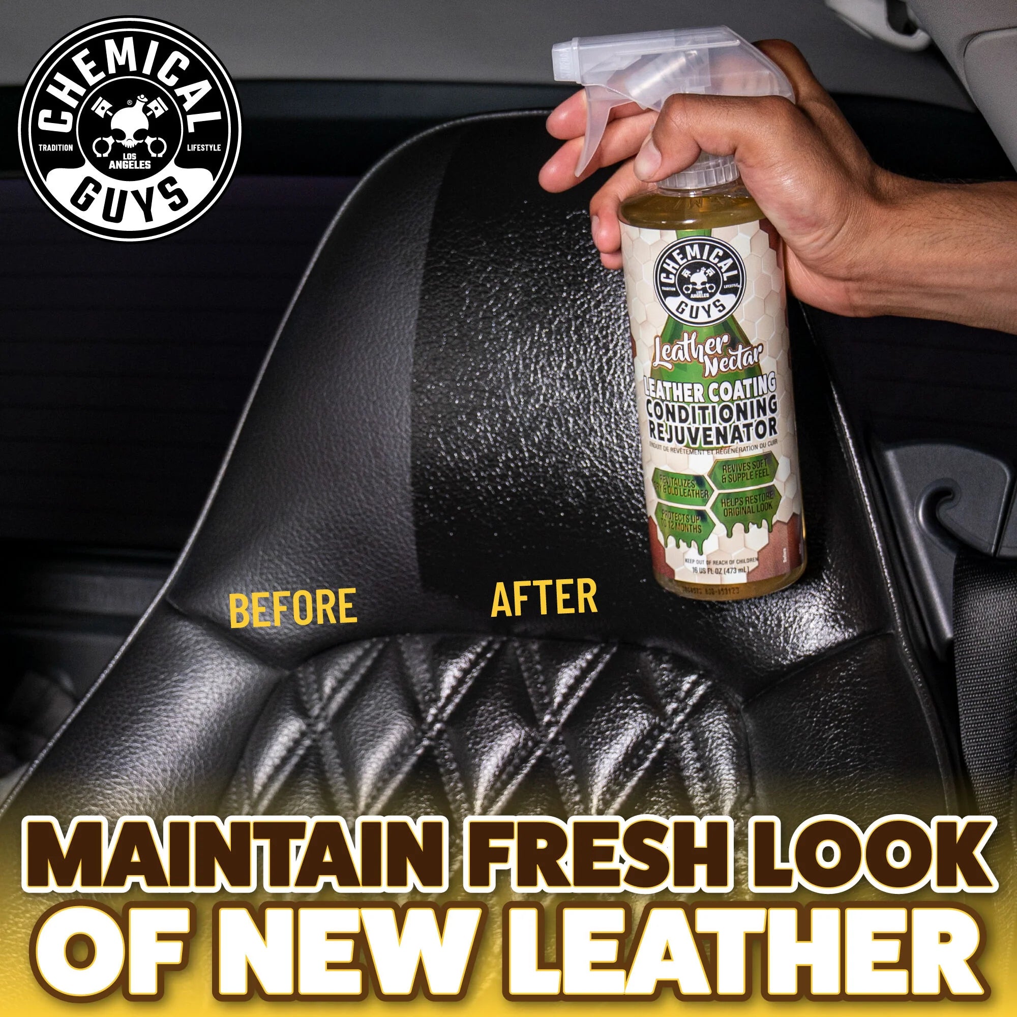 Chemical Guys Clean Leather Nectar Leather Coating Conditioning Rejuvenator - Image 12