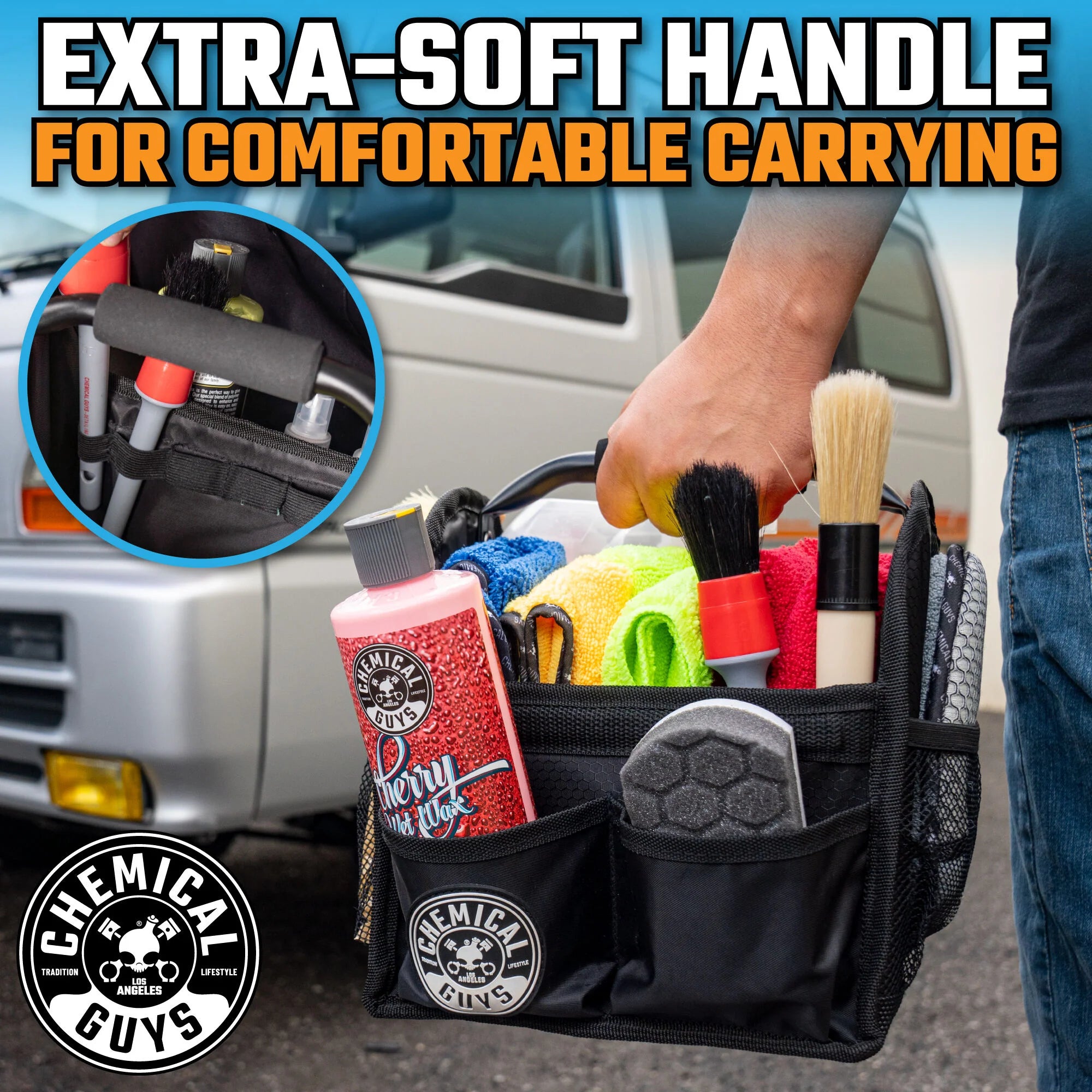 Chemical Guys Clean Speed Load Carrying Caddy & Storage Organizer - Image 9