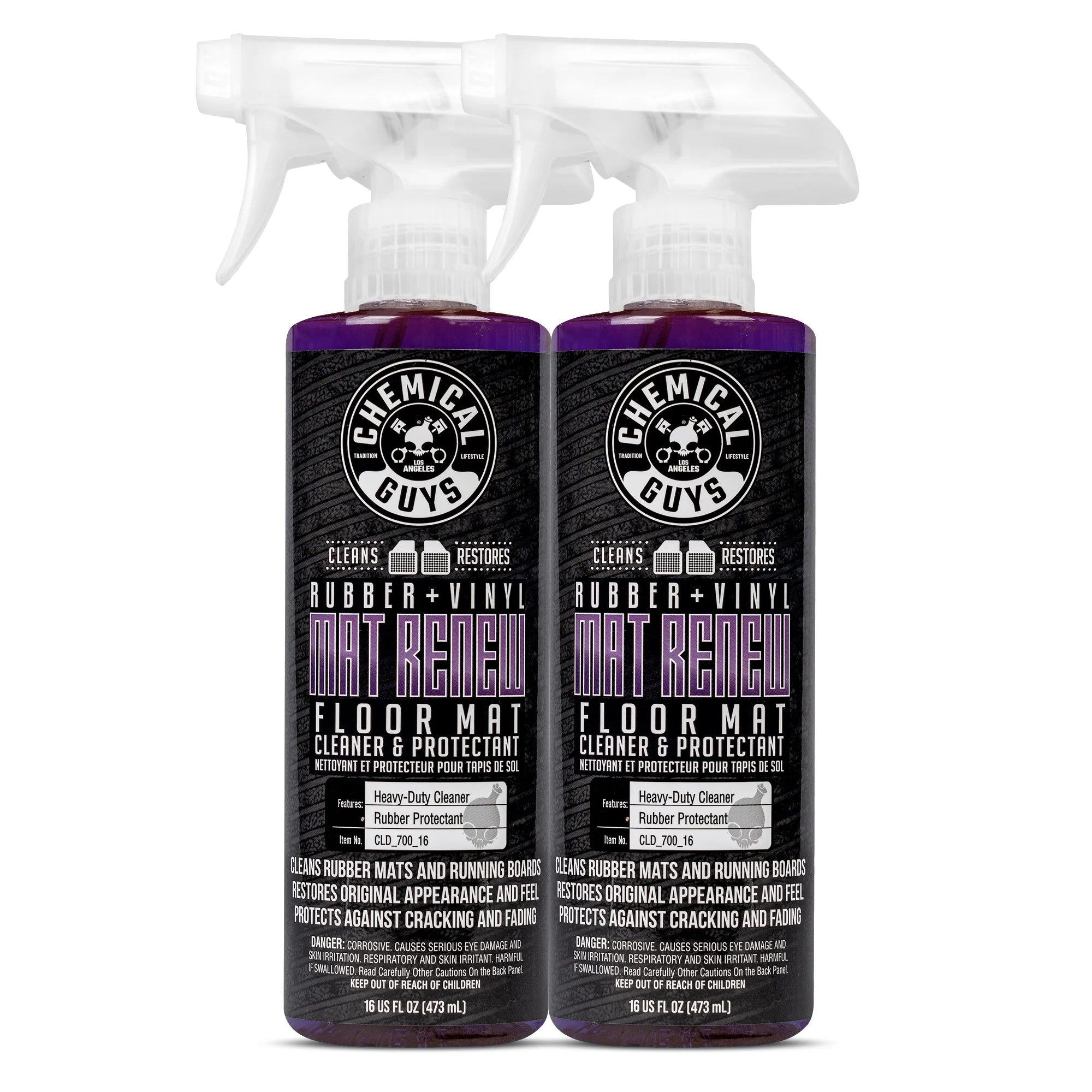 Chemical Guys Clean Mat ReNew Rubber + Vinyl Floor Mat Cleaner and Protectant (2-Pack)