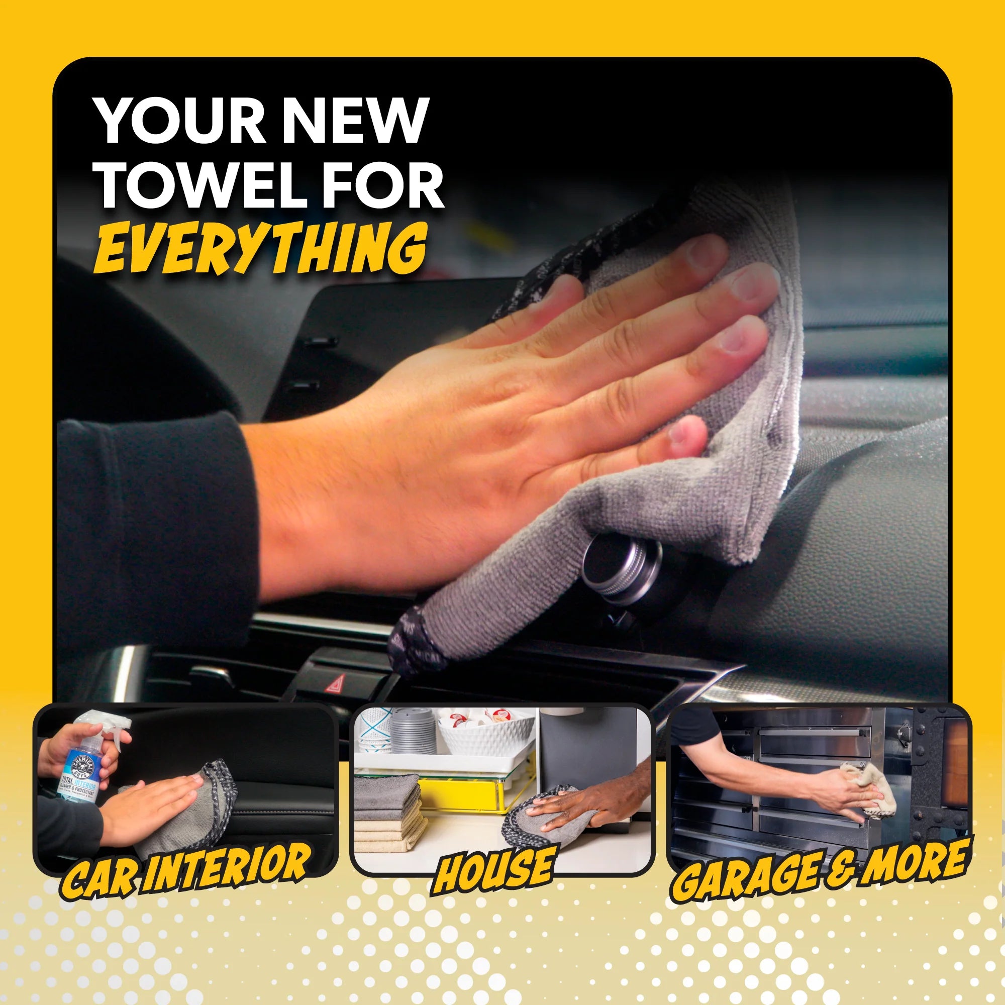 Chemical Guys Clean Gray Workhorse EZ All-Purpose Microfiber Towels - Image 6