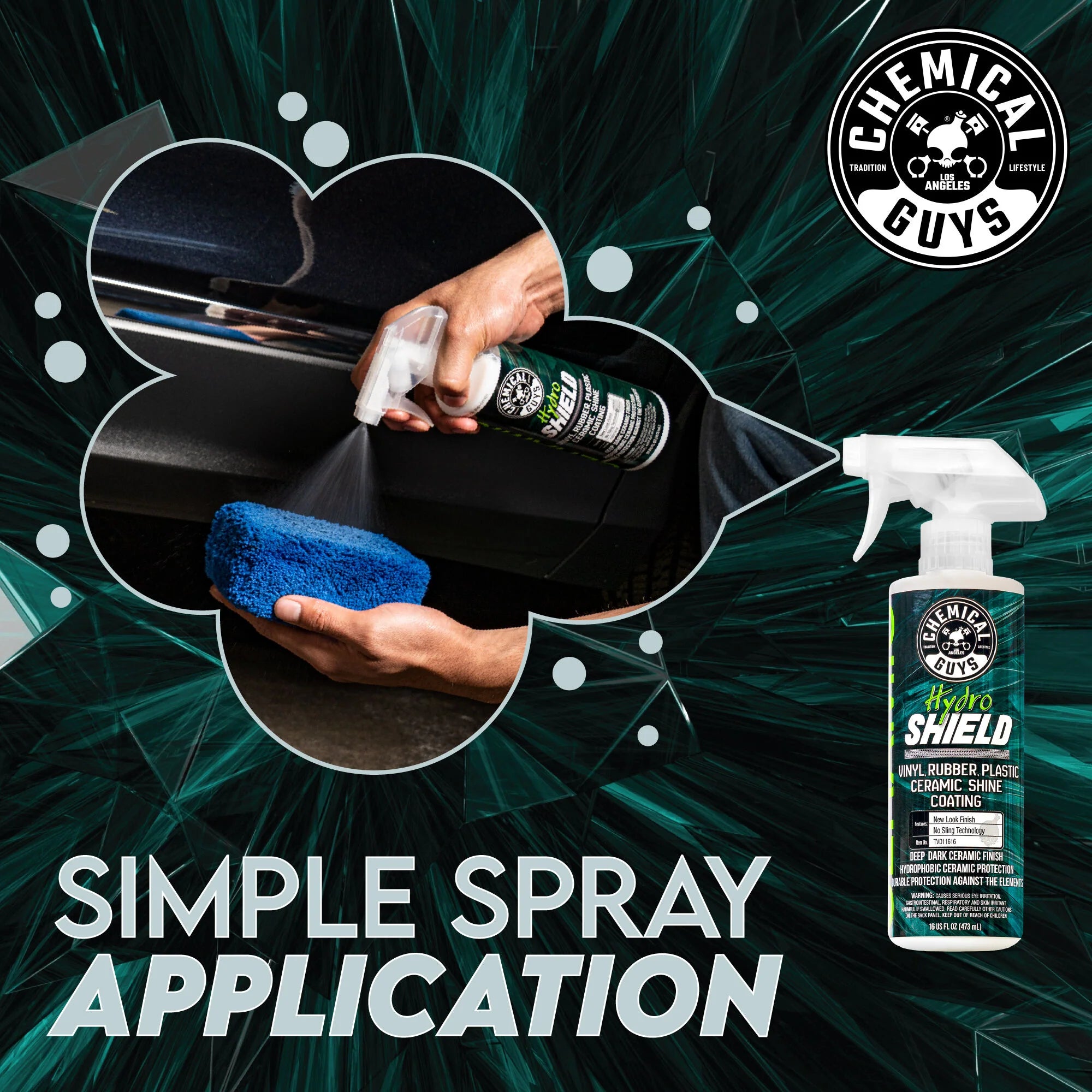 Chemical Guys Clean HydroShield Vinyl, Rubber, Plastic Ceramic Shine Coating - Image 5