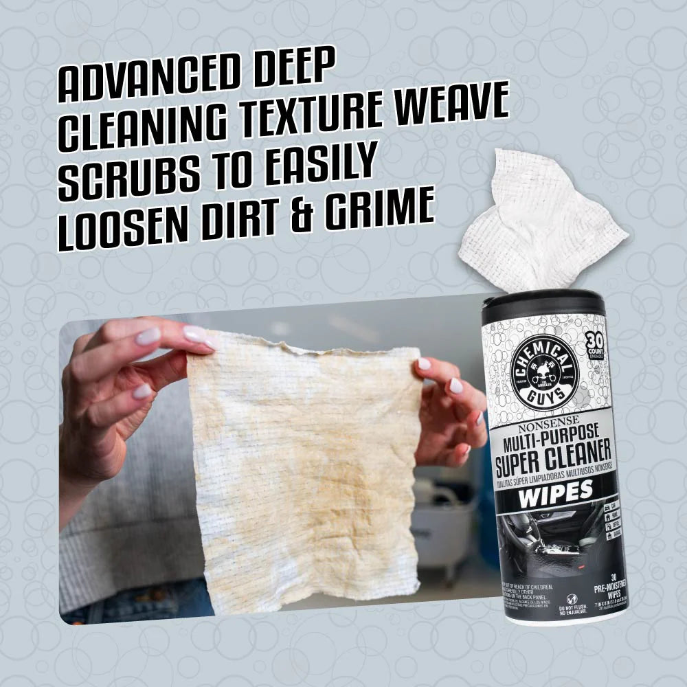 Chemical Guys Clean Nonsense Multi-Purpose Super Cleaner Wipes 3-Pack Kit - Image 7