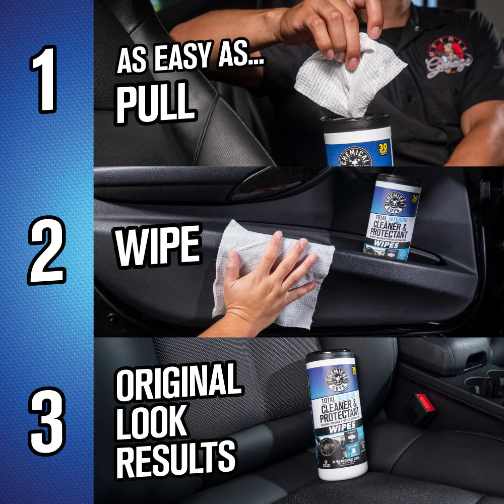 Chemical Guys Clean Total Interior Cleaner & Protectant Canister Wipes - Image 11