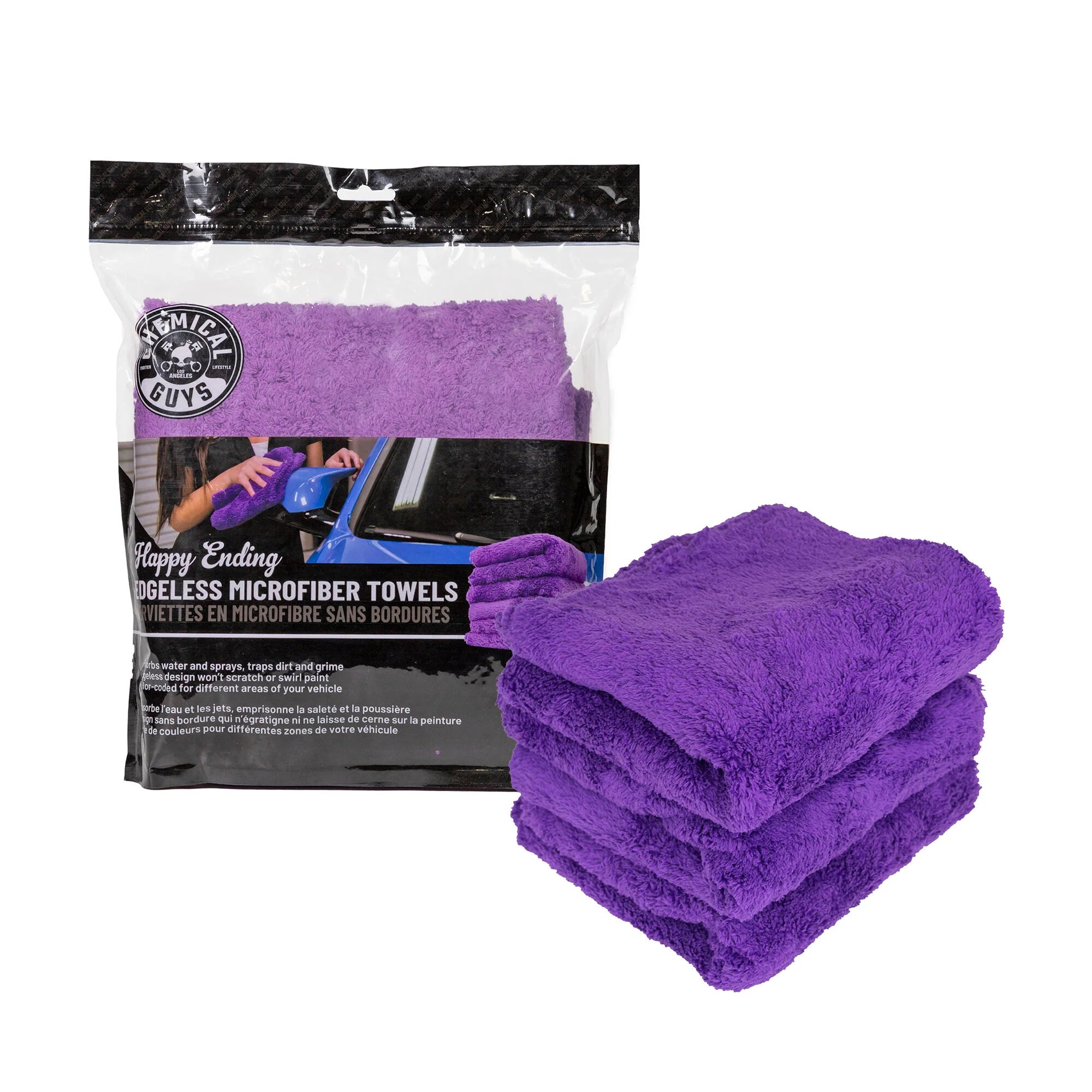 Chemical Guys Clean Happy Ending Edgeless Microfiber Towel 3-Pack - Image 4
