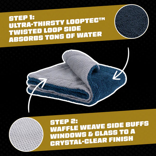 Chemical Guys Clean CleanStroke Dual-Sided Microfiber Glass Towel 2-Pack - Image 2