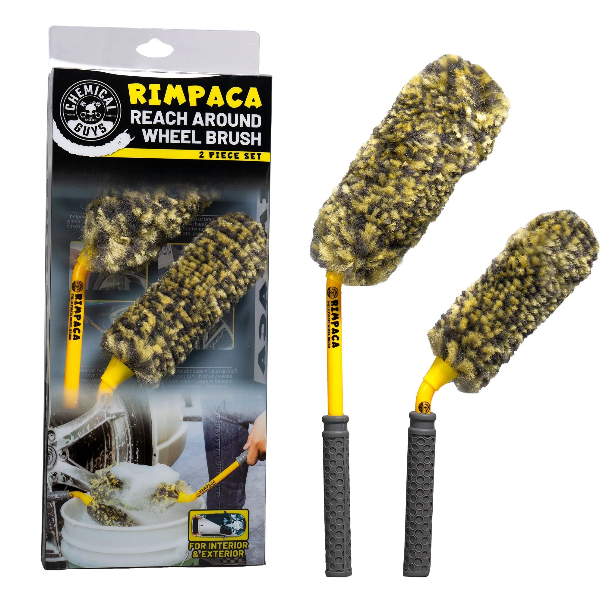 Chemical Guys Clean Rimpaca Reach Around Wheel Brush 2-Piece Set