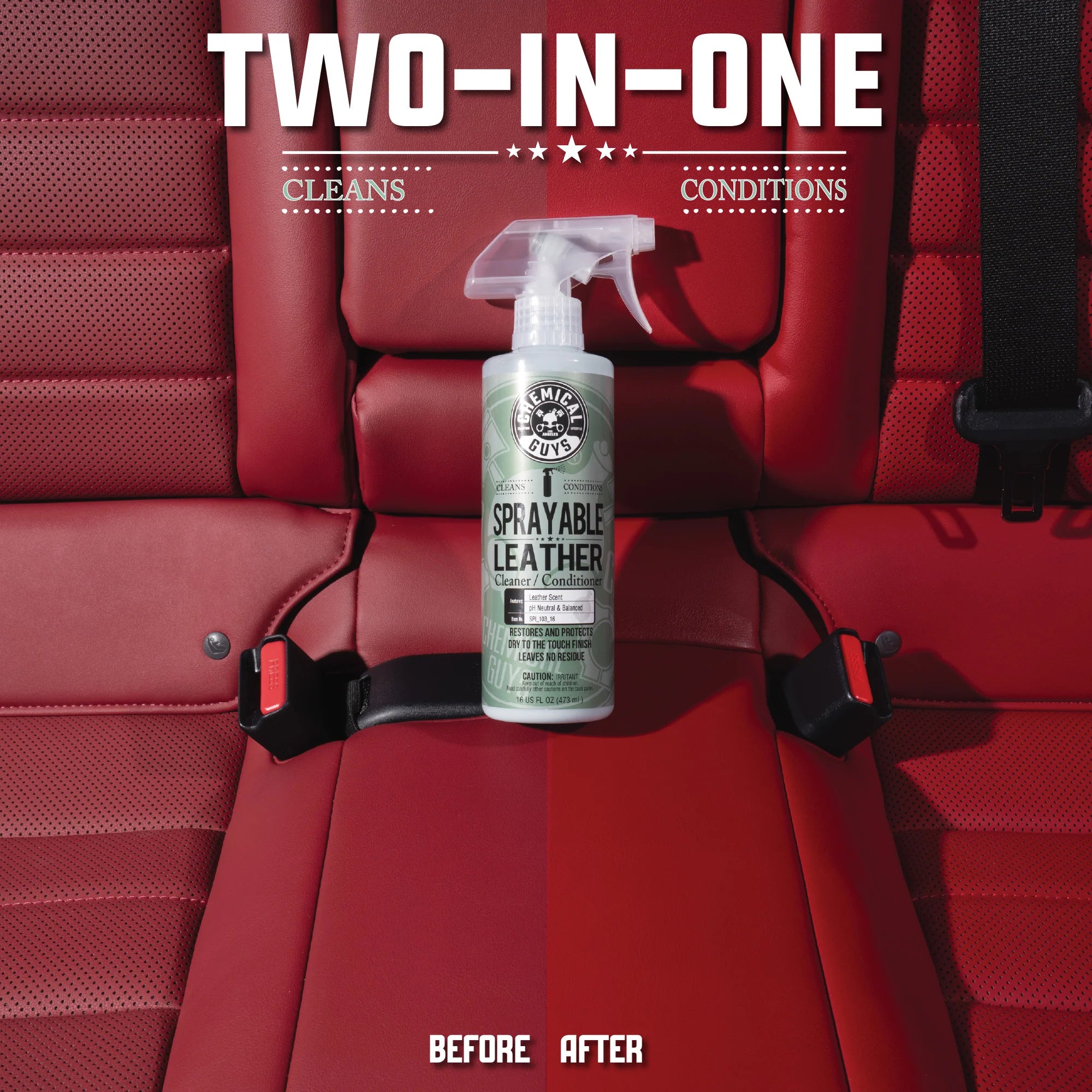 Chemical Guys Clean Sprayable Leather Cleaner & Conditioner In One - Image 3