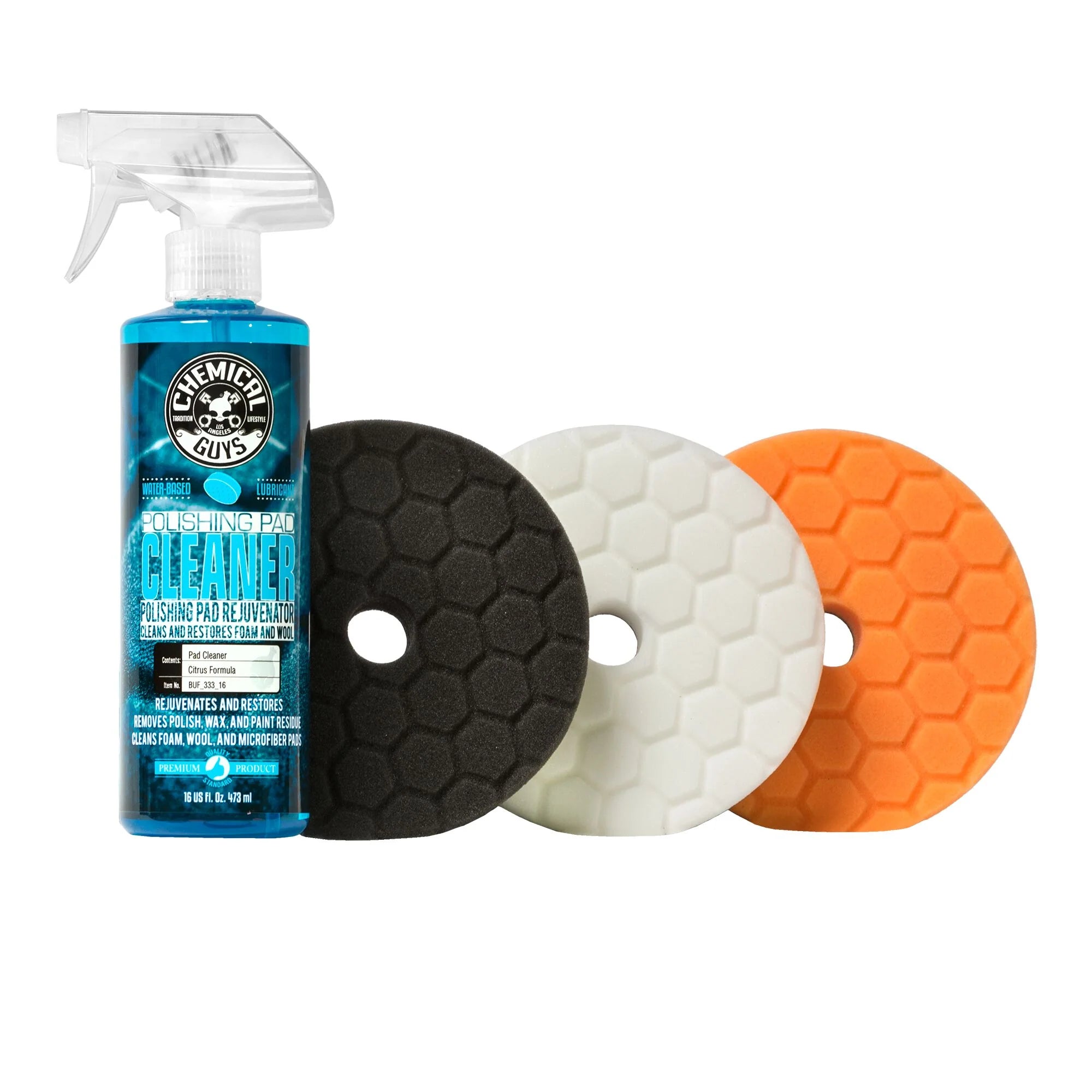 Chemical Guys Clean Buffing Pad Sampler Kit w/Polishing Pad Cleaner - Image 6