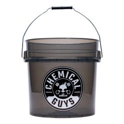 Chemical Guys Clean Heavy Duty Ultra Clear Detailing Bucket, 4.25 Gal, Smoked Obsidian Black