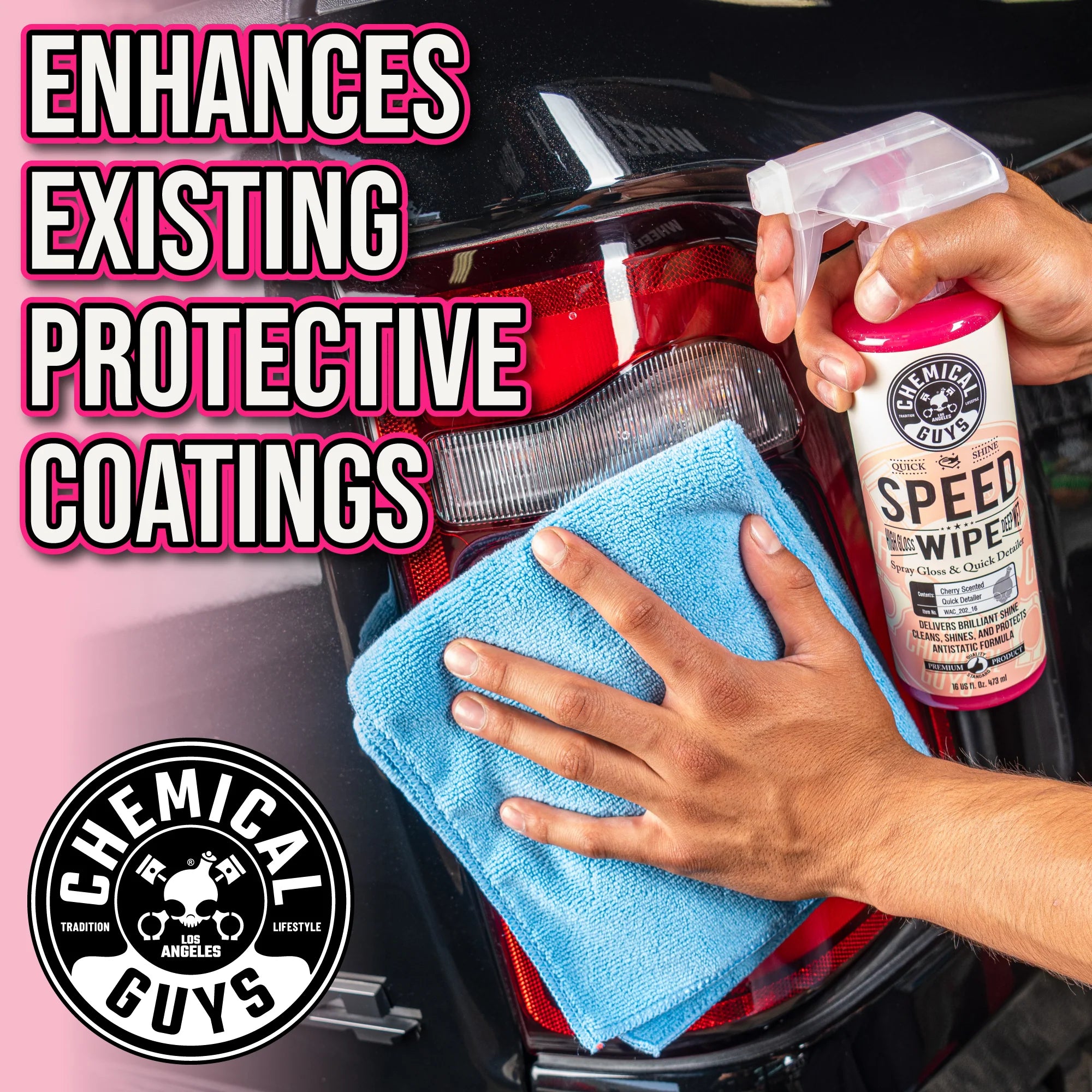 Chemical Guys Clean Speed Wipe Quick Detailer & High Shine Spray Gloss - Image 2