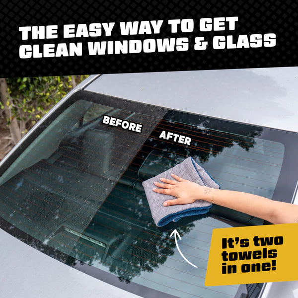 Chemical Guys Clean CleanStroke Dual-Sided Microfiber Glass Towel 2-Pack - Image 3
