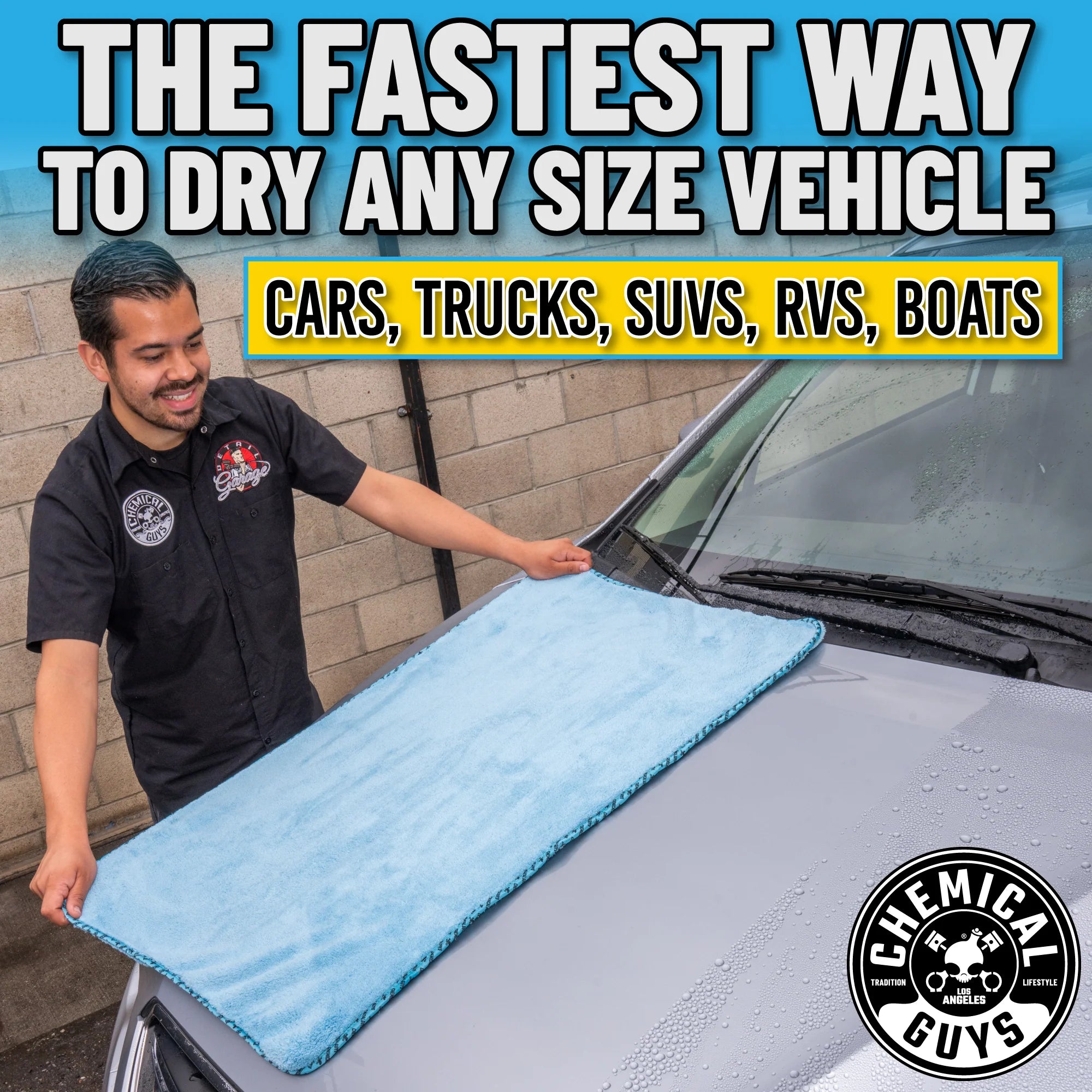 Chemical Guys Clean Woolly Mammoth Microfiber Drying Towel - Image 4
