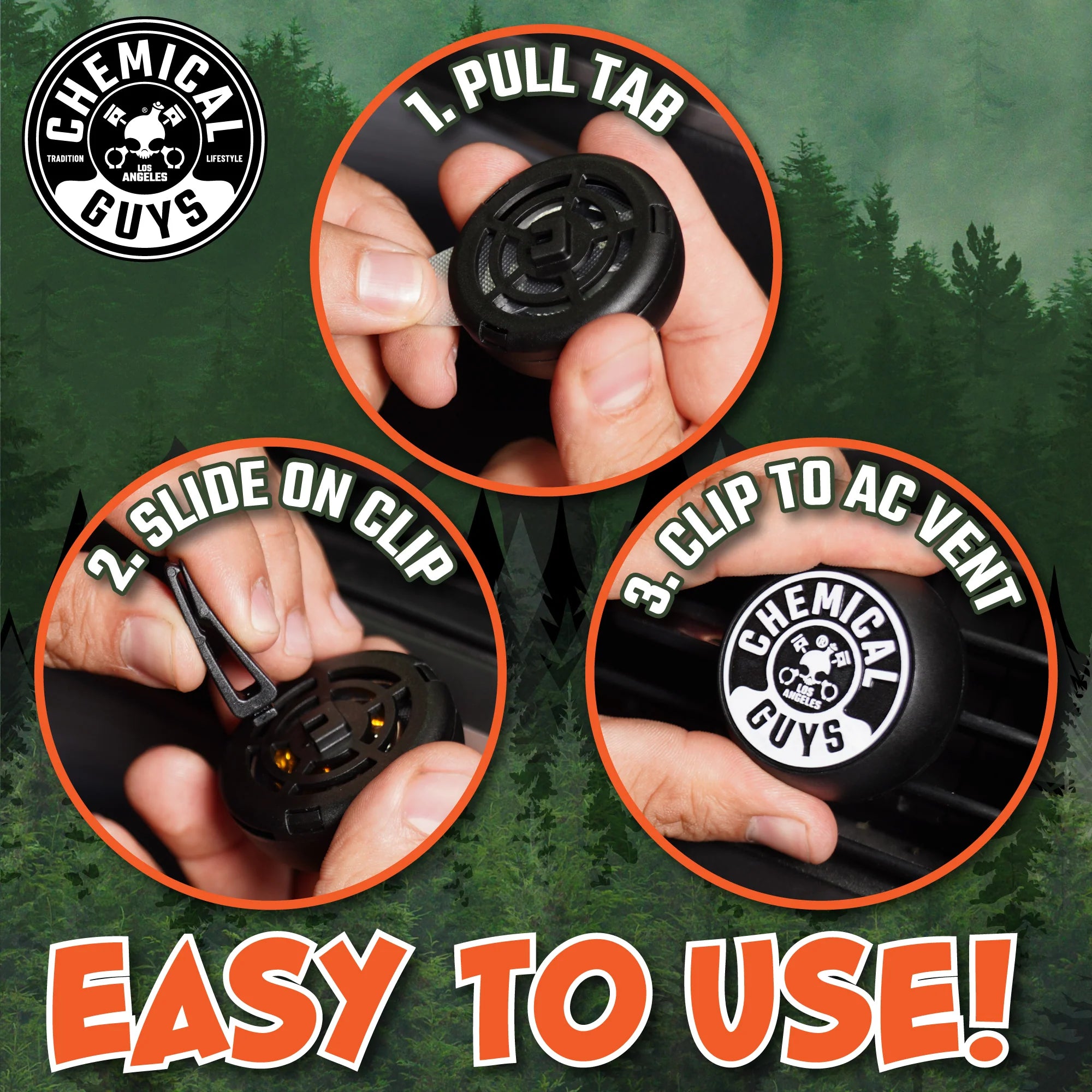 Chemical Guys Clean Happy Trail Outdoorsy Pine Vent Clip Air Freshener - Image 4