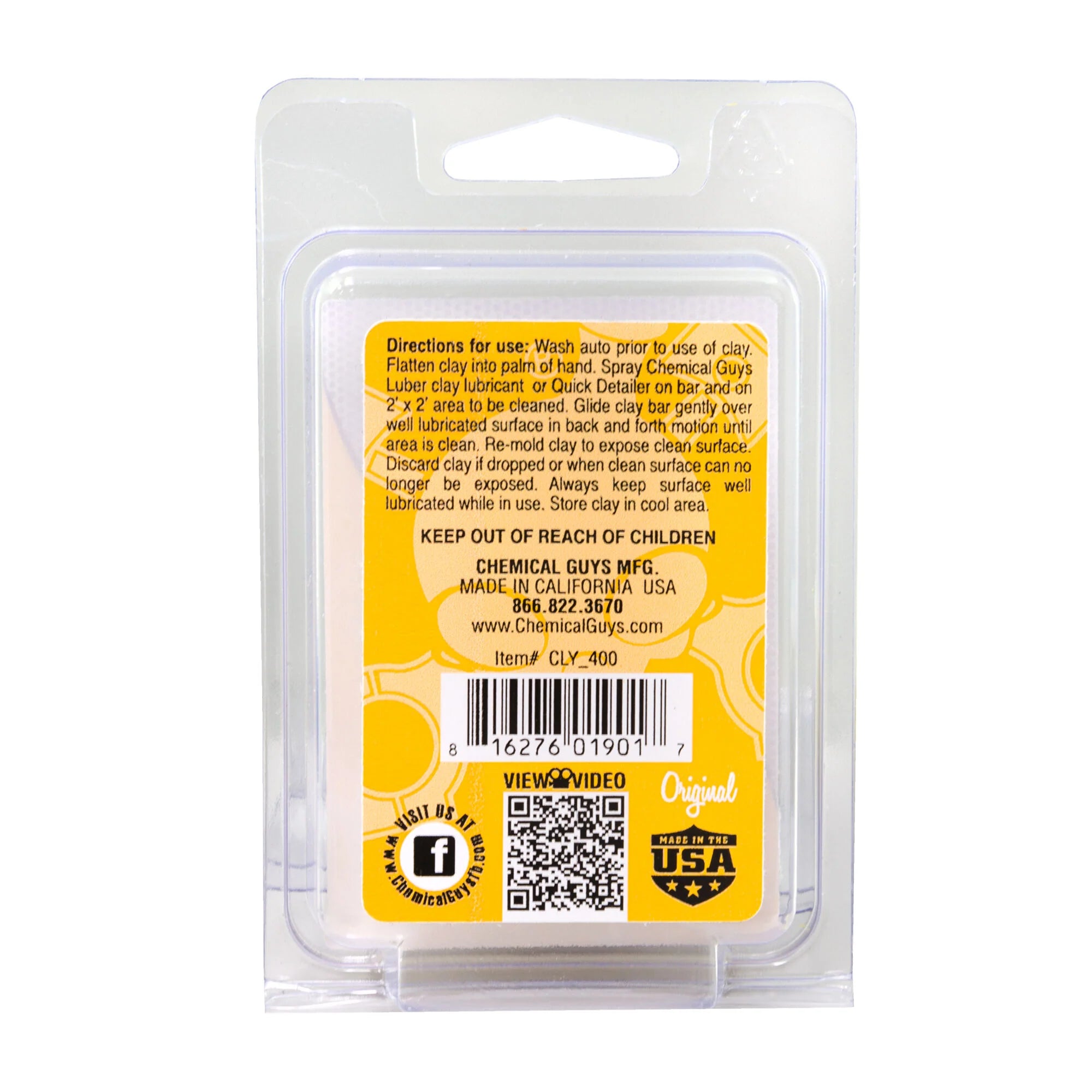 Chemical Guys Clean OG Clay Bar (Light/Medium Duty, Yellow) - Image 5