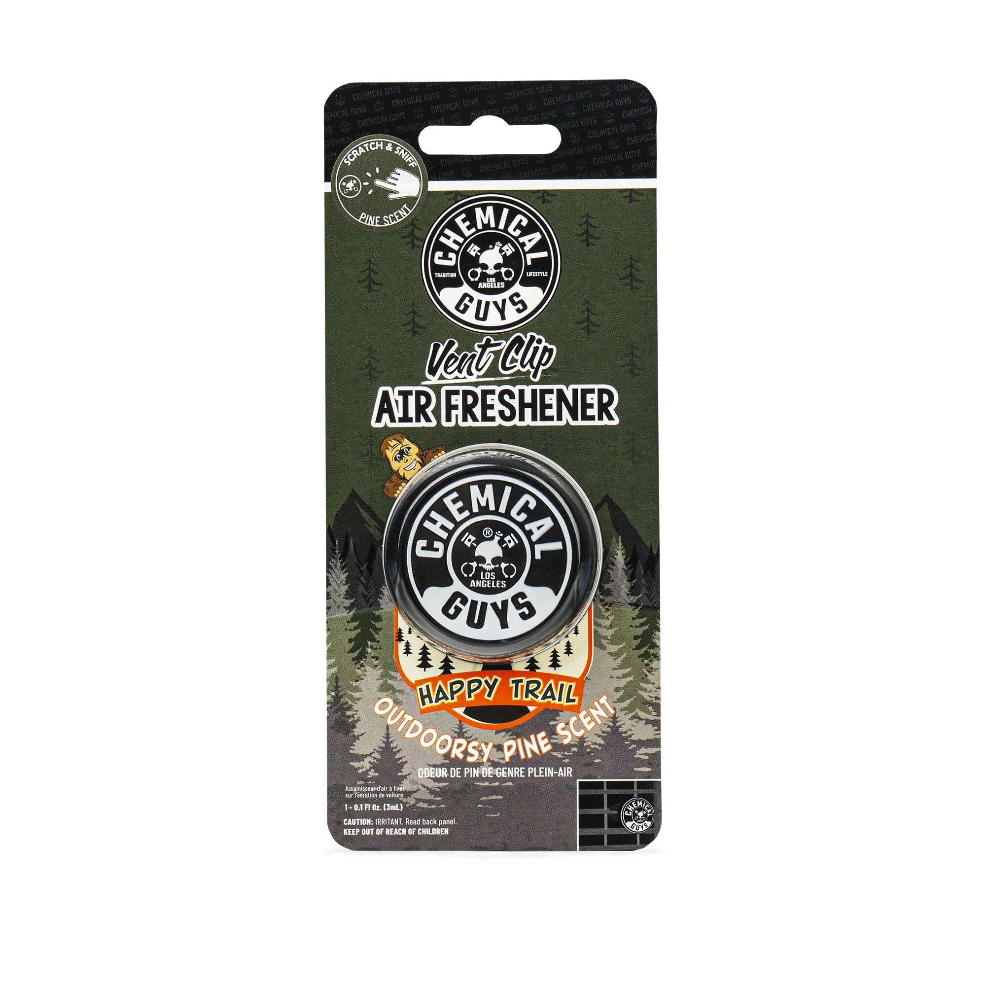 Chemical Guys Clean Happy Trail Outdoorsy Pine Vent Clip Air Freshener