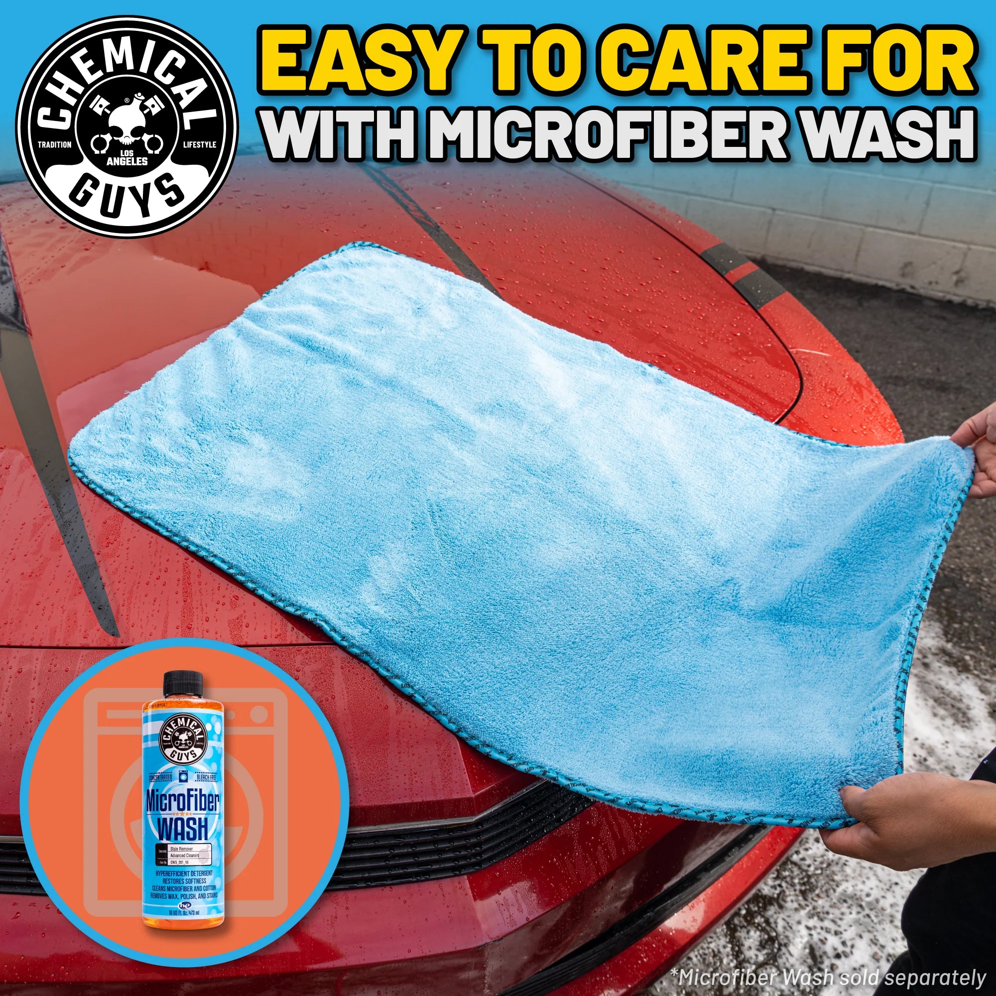 Chemical Guys Clean Woolly Mammoth Microfiber Drying Towel - Image 7